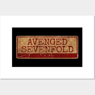 Aliska text red gold retro Avenged Sevenfold Posters and Art